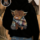🎄HOT SALE 50% OFF!!🎁Cute Highland Cow Cozy Fleece-Lined Hooded Sweatshirt🦬