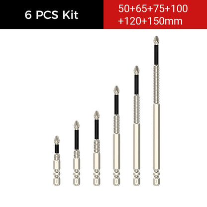 🔩✨ PH2 Magnetic Screwdriver Bit Set – 50% OFF! K5 S2 steel, non-slip 1/4" hex, 25-150mm lengths – includes magnetic ring. 💪