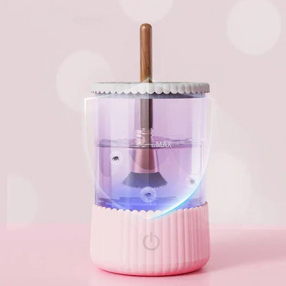 💖50% OFF! ✨ AUTOMATIC MAKEUP BRUSH CLEANER - Deep Cleaning in 3 Minutes, Compact & Portable for Travel, USB Charging with Quiet Operation 🌸🚿