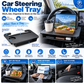🚗🍔 2-in-1 Steering Wheel Tray – 50% OFF! Dining & work surface, seat gap organizer, cup holder & tablet slot – universal fit. 💪