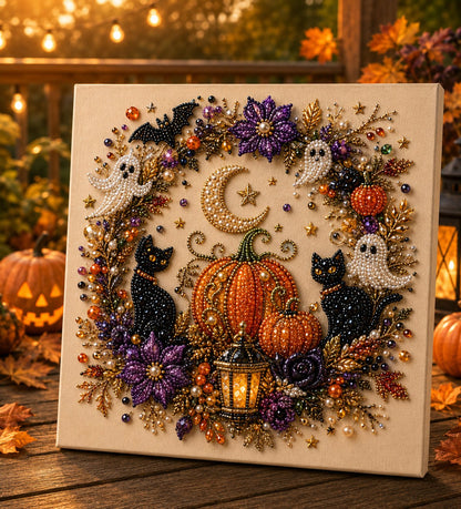 🔥💎 Last Day Special Price $19.99‼️👻 Halloween Pearl Art DIY Kit – Turn Tiny Pearls into Spooky-Cute Magic