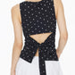 👗🎀 Sleeveless Ruffle Tank Top with Tie Belt & Polka Dots – 50% OFF! Y2K-Inspired, Perfect for Warm Days. 🔥✨