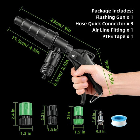 📢📢50% OFF !! ⏰Coolant Flush Gun, Lever Action Heater Core Flush Kit, Coolant Flush Kit for Automotive Coolant Flush, Air and Water Radiator Flush Kit with Nozzles for 19-40mm Hoses