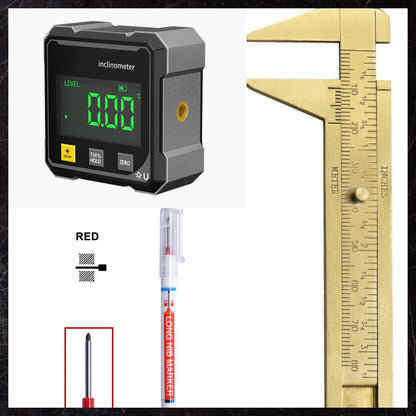 📐 50% OFF NOW!🔥4-Side Magnetic Digital Angle Gauge - Laser Precision & Multi-Surface Use, Perfect for Woodworking and Construction ✨