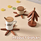 🎄✨ Tree-Shaped Wooden Trivet Set – 50% OFF! Gravity-activated folding, 4 trivets + stand, heat-resistant – festive table protection. 🍽️
