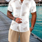 🔥Limited Stock 50% Off!🎉Men's Casual Leaf Print T-Shirt & Shorts Set