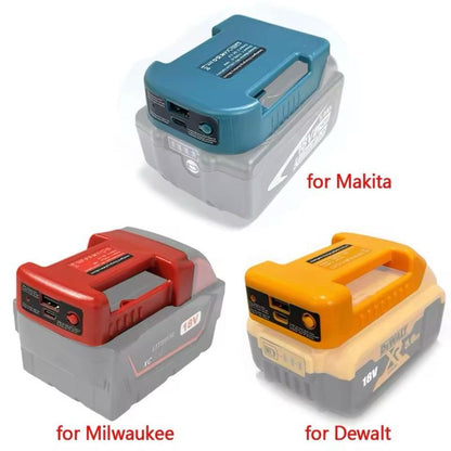 🔋⚡ Fast Charging Adapter for Milwaukee, Dewalt, Makita 18V – USB Type-C port, charge your batteries anywhere. 🔥💪