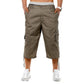 🩳 50% OFF! Men's Long Cargo Shorts – 3/4 length, elastic waist, multi pockets – perfect for travel, work & weekends. 💪🏖️