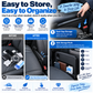 🚗🍔 2-in-1 Steering Wheel Tray – 50% OFF! Dining & work surface, seat gap organizer, cup holder & tablet slot – universal fit. 💪