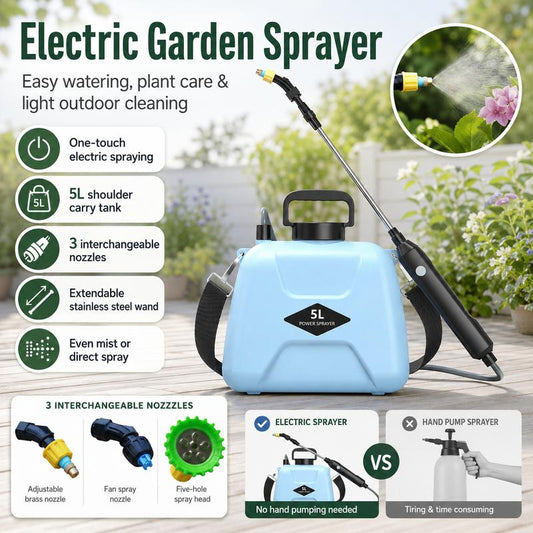 🌱🔋 Rechargeable Electric Garden Sprayer – 3h spray, telescopic wand. 50% OFF! 🔥