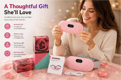 🥳2026 HOT SALE🥳💞50K+ SOLD!  !🔥💖 Menstrual Heating & Massage Belt – 3 heat levels + vibration ease period cramps. Cordless, wearable & quiet – relief anywhere! 🎁✨The best gift for her!