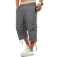 🩳 50% OFF! Men's Long Cargo Shorts – 3/4 length, elastic waist, multi pockets – perfect for travel, work & weekends. 💪🏖️