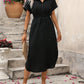 👗🔥 Women's Collared Midi Dress with Drawstring Waist – 50% OFF! Classic collar, adjustable waist, streetwear vibe – effortless style for every day. ✨🌸