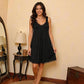 👗🌸 Elegant Lace Nightgown – V-neck, hollow lace trim, breathable cotton. 50% OFF! 🔥