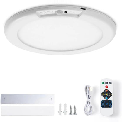💡 Rechargeable Motion Sensor Ceiling Light: Remote Control, 3 Color Temps, USB, No Wiring