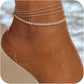 ⭐Dainty Layered Waterproof Anklet – 50% OFF! Delicate chains, waterproof design, perfect for beach, pool & everyday. 🔥💦
