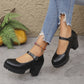 👠🖤 Women's Mary Jane Chunky Heel Shoes – 50% OFF! 7CM heel, round toe, ankle strap – elegant & versatile for formal & business wear. 💼