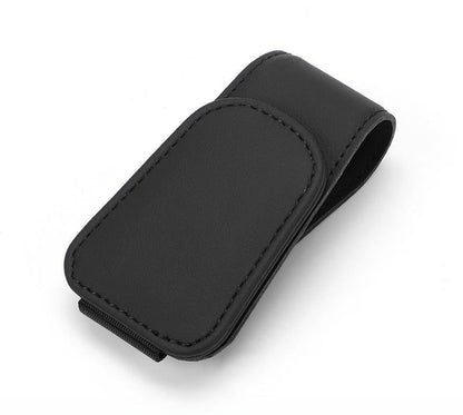 🕶️✨ Magnetic Leather Sunglasses Holder – 50% OFF! Car sun visor clip, multi-function storage for glasses, pens & cards. 🚗