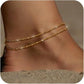 ⭐Dainty Layered Waterproof Anklet – 50% OFF! Delicate chains, waterproof design, perfect for beach, pool & everyday. 🔥💦