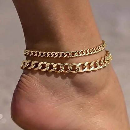 ⭐Dainty Layered Waterproof Anklet – 50% OFF! Delicate chains, waterproof design, perfect for beach, pool & everyday. 🔥💦