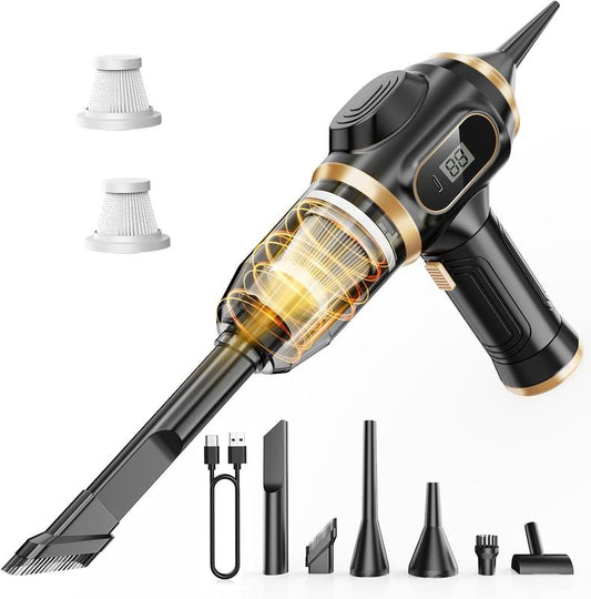 🚗💨 Smart 4-in-1 Cordless Car Vacuum Cleaner – 5500PA suction, blower & inflator – powerful cleaning on the go. 🔥✨