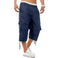 🩳 50% OFF! Men's Long Cargo Shorts – 3/4 length, elastic waist, multi pockets – perfect for travel, work & weekends. 💪🏖️