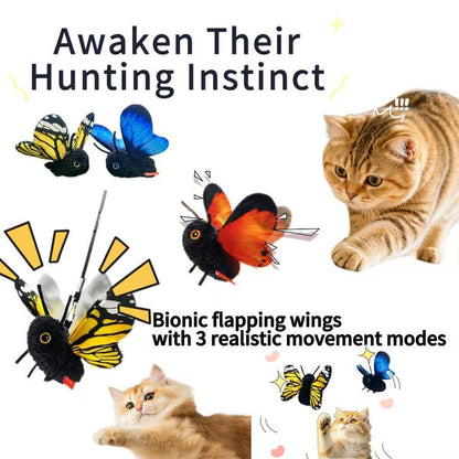 🦋🐱 Smart Sensing Flapping Butterfly Toy –  Motion-activated, realistic flight, interactive fun – keeps your cat engaged for hours. 🔥✨