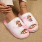 🐮 50% OFF! Women's Plush Slippers – cartoon cow print, open-toe, soft & cozy – perfect home slippers. 🛋️💖