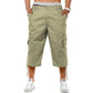 🩳 50% OFF! Men's Long Cargo Shorts – 3/4 length, elastic waist, multi pockets – perfect for travel, work & weekends. 💪🏖️