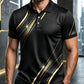 Abstract Print Men's  Shirt, Short Sleeve Slim-Fit Top, Graphic Pattern, Unlined, Plain Surface, Made in Mainland China