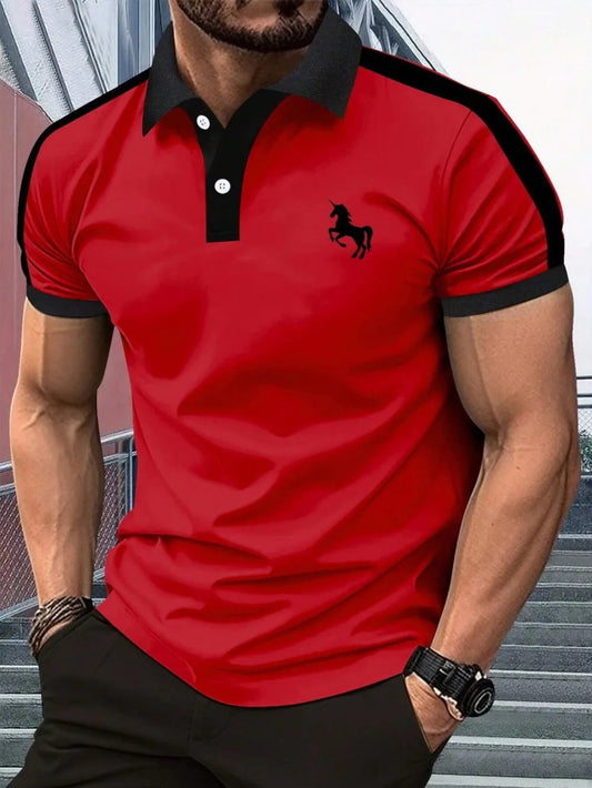 Men's Printed Polo Shirt – Breathable, Soft, Casual & Business