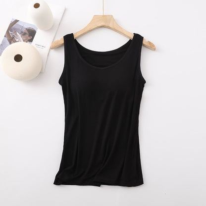 🎁 Hot Sale 50% OFF 👉 Women's Classic Solid Color Tank Top with Built-in Bra 🎉