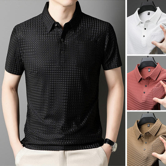 👔✨ Men's Textured Short-Sleeve Shirt – 50% OFF! Modern texture, relaxed fit, breathable fabric – perfect for work & weekend. 🔥💨
