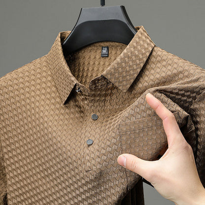 👔✨ Men's Textured Short-Sleeve Shirt – 50% OFF! Modern texture, relaxed fit, breathable fabric – perfect for work & weekend. 🔥💨