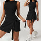 🔥Summer Hot Sale 50% OFF💕Women's Solid Knot Wrap Sports Tank Romper🏃‍♀️Casual Sportswear