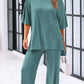 🔥Casual 2-Piece Loose-Fit Short Sleeve Top & Wide-Leg Pants Set with Pockets