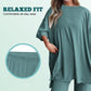 🔥Casual 2-Piece Loose-Fit Short Sleeve Top & Wide-Leg Pants Set with Pockets
