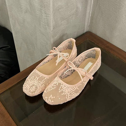 🩰Last Day Special Price:£ 16.99!!!💃Elegant Mesh Ballet Shoes with Bow