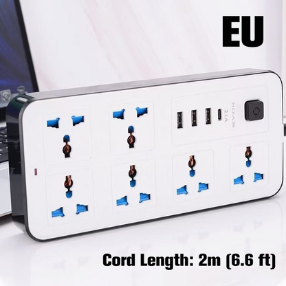 🔌⚡ LIMITED-TIME 50% OFF! Multi-Outlet Power Strip with Long Extension Cord – Built-In USB Charging, One-Touch Control & Safety Protection