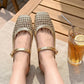 ⏳Limited-time 50% off⏰Women's Woven Square-Toe Mary Jane Mules👡