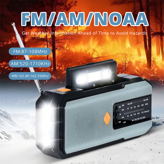 🔥Solar Hand-Crank Emergency Weather Radio