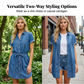 🔥50% OFF!👗Women's Casual Denim Shirt Dress with Drawstring Waist