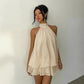 👗 50% OFF! Women's Flowy Halter Drop-Waist Mini Dress | Elegant Backless | Tiered Layered Fabric | Relaxed Flattering Fit | 5 Colors S-2XL 🌸✨