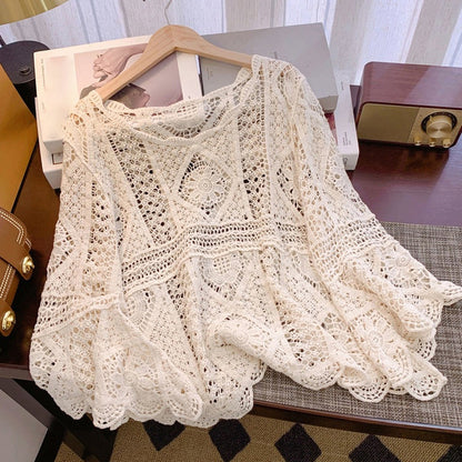 👚 50% OFF NOW! 🔥 Women's Vintage-Inspired Lace Cover-Up Blouse – 2026 New Style – Elegant, breathable & perfect for layering 🌸