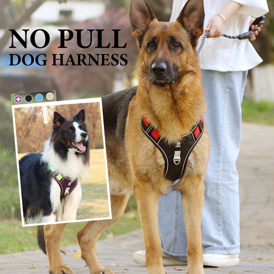 🐶No Pull Dog Harness – Reflective Adjustable Pet Vest Harness for Medium Large Dogs Walking Training