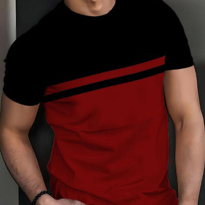 Men's Color-Block Crew Neck T-Shirt
