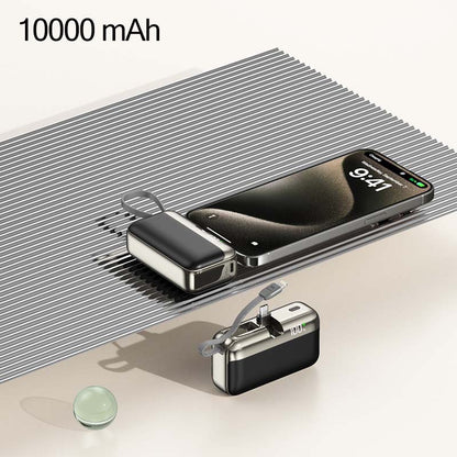 Portable Power Bank with Integrated Charging Cable