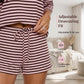 🏝️ LIMITED-TIME 50% OFF! ✨ Women's Oversized Striped T-Shirt & Shorts Set – Lounge, Casual, Cool 😎