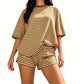 🏝️ LIMITED-TIME 50% OFF! ✨ Women's Oversized Striped T-Shirt & Shorts Set – Lounge, Casual, Cool 😎
