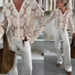 Women's Floral Crochet Knit Cardigan